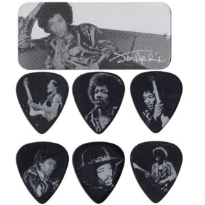 Lata 12 PÃºas Dunlop JHPT-05H Jimi Hendrix Silver Portrait 1