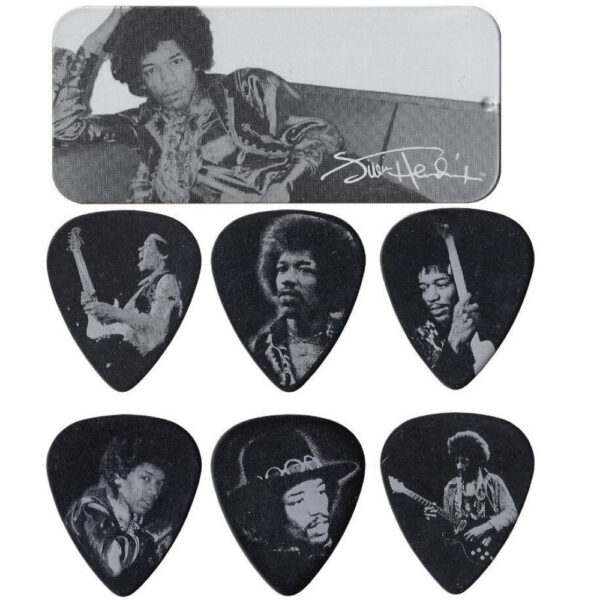 Lata 12 PÃºas Dunlop JHPT-05H Jimi Hendrix Silver Portrait 1