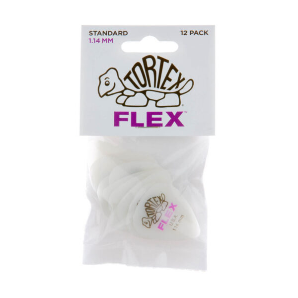 Bolsa 12 PÃºas Dunlop 428P-114 Tortex Flex Standard 1.14mm Pickers