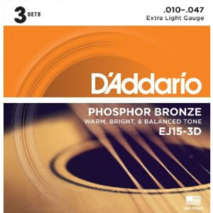 Juego Cuerdas Guitarra AcÃºstica D'Addario EJ-15-3D 010-047