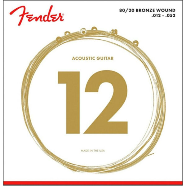 Juego Cuerdas Guitarra AcÃºstica Fender 70-L 80/20 Bronze 012-052