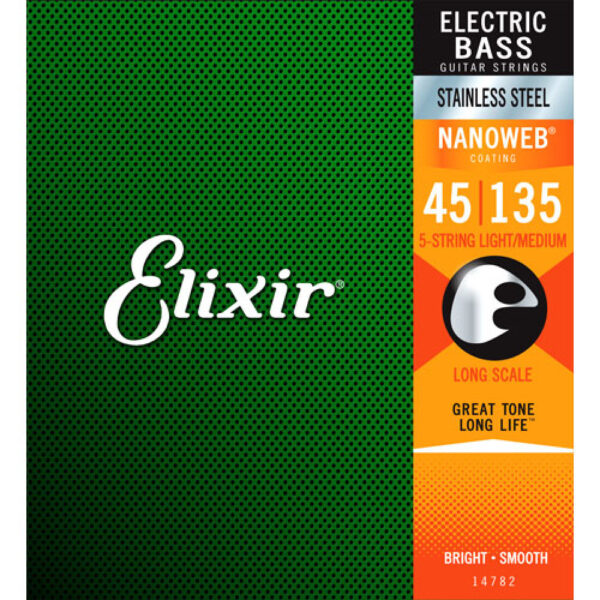 Juego 5 Cuerdas Bajo Elixir Stainless Steel 14782 (45-135)